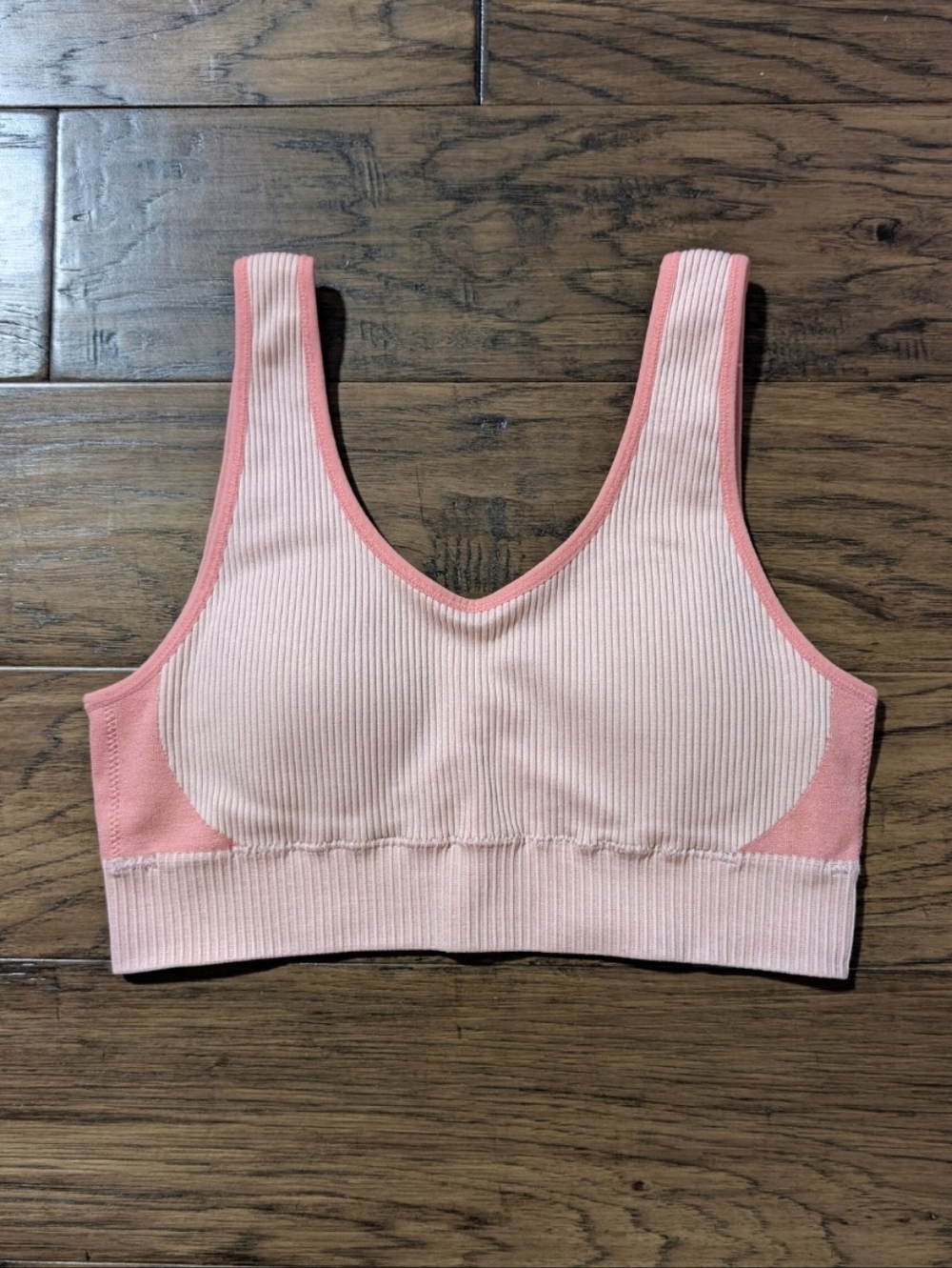 aerie seamless padded bra bralette peach size small